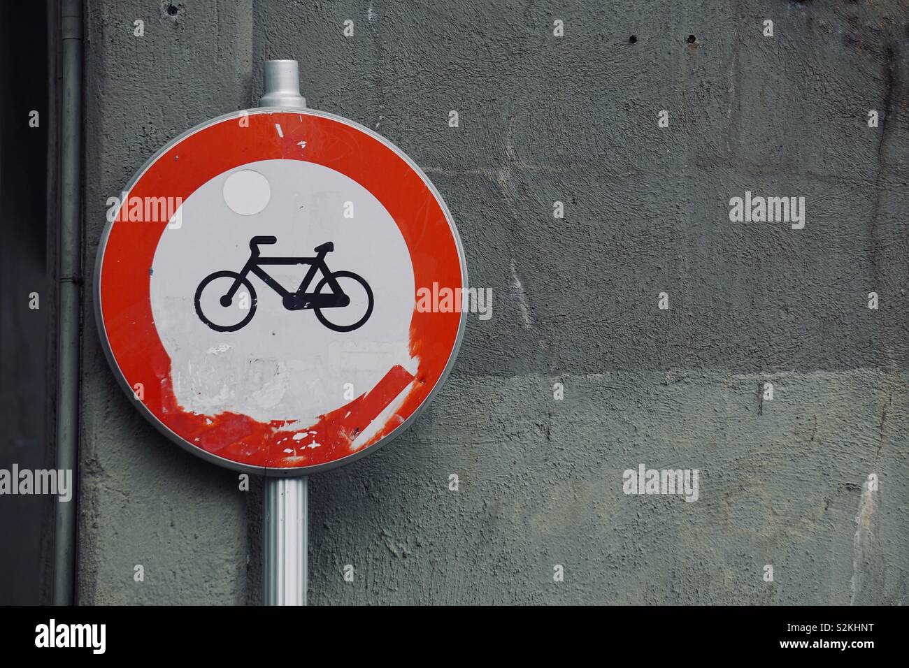 Bicicletta segnale di traffico Foto Stock