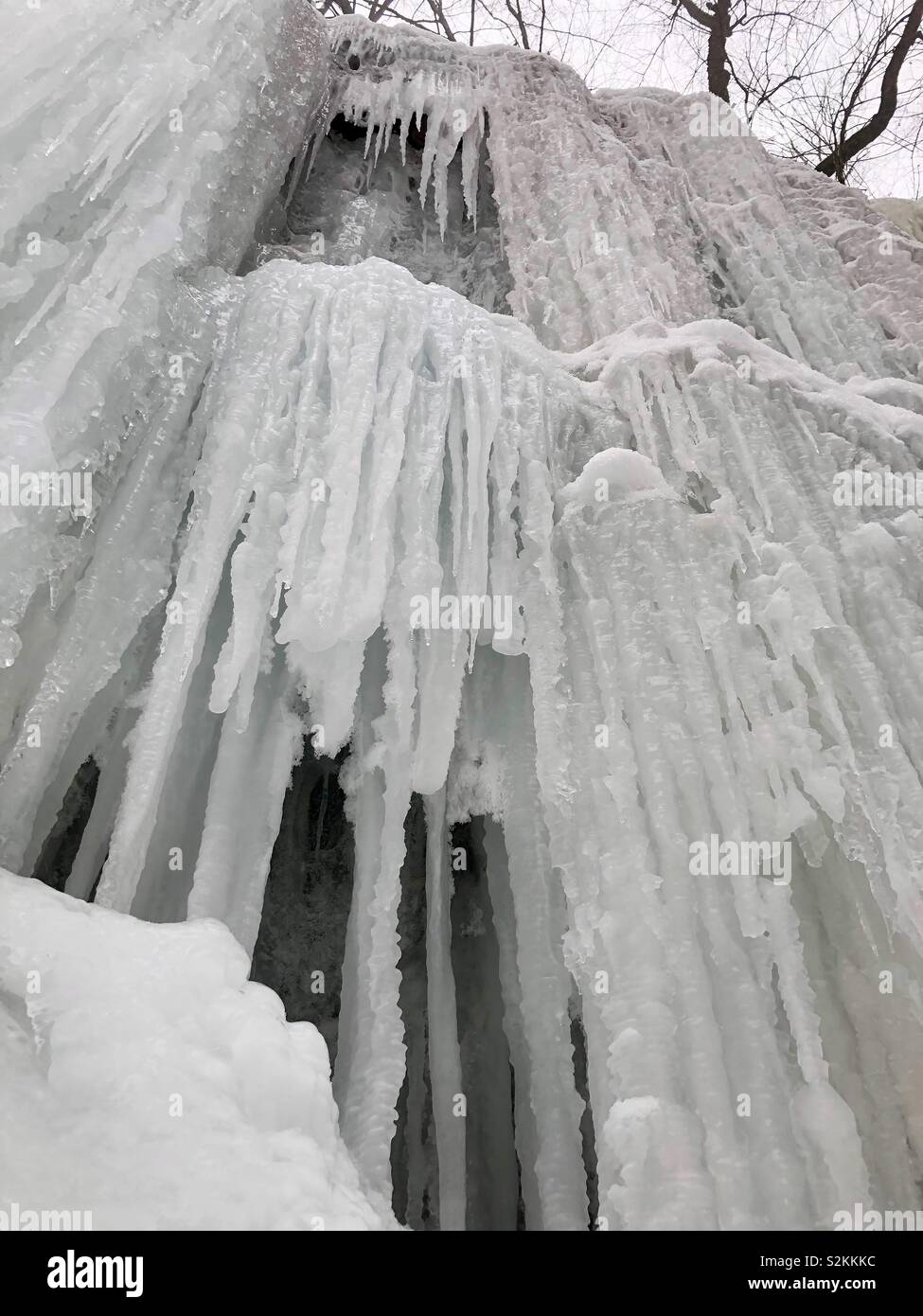 Formazioni di ghiaccio a Devil's conca in Menomonie, Wisconsin Foto Stock