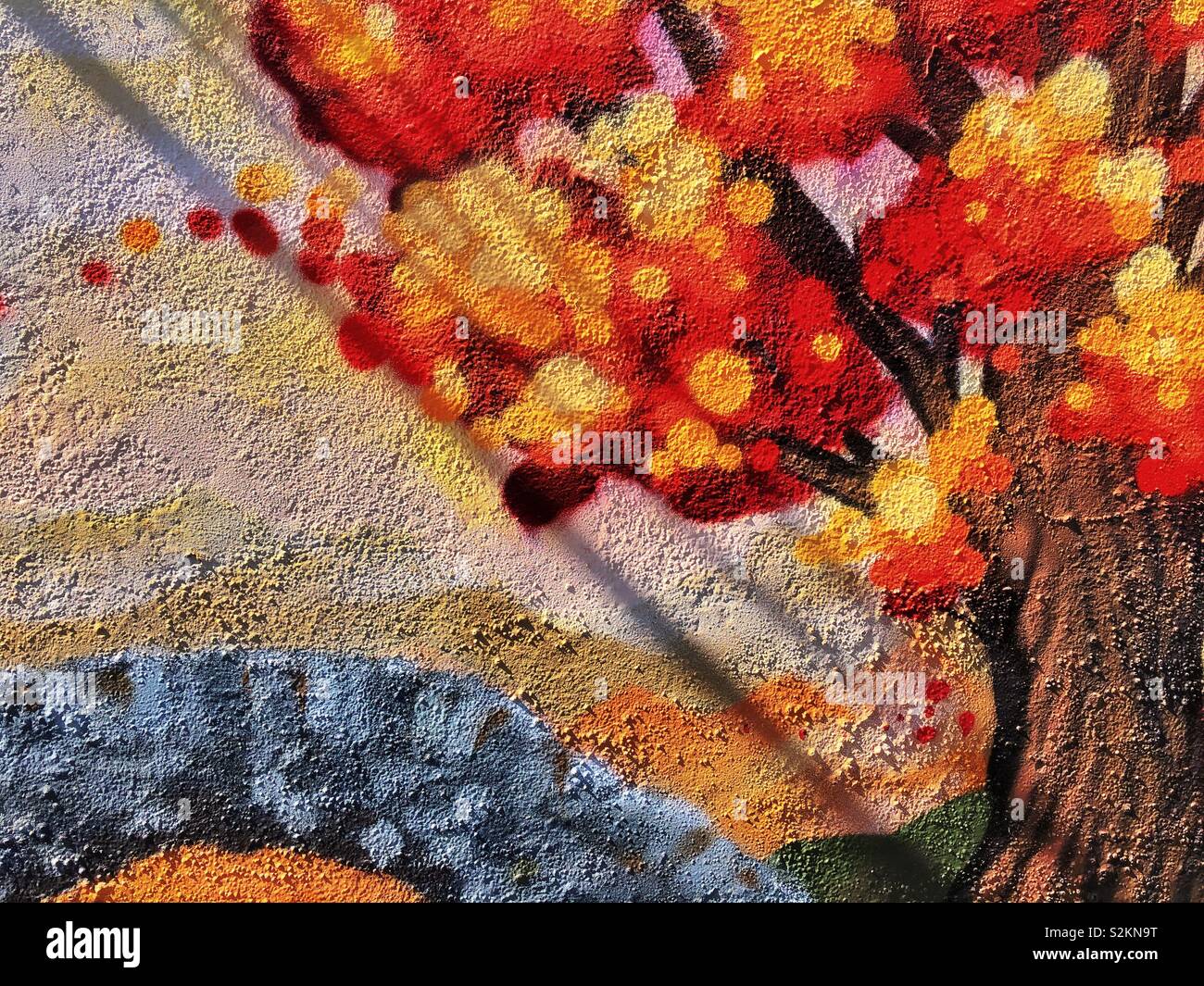 Il murale sulla parete di un vicolo a Glastonbury, Somerset. Foto Stock