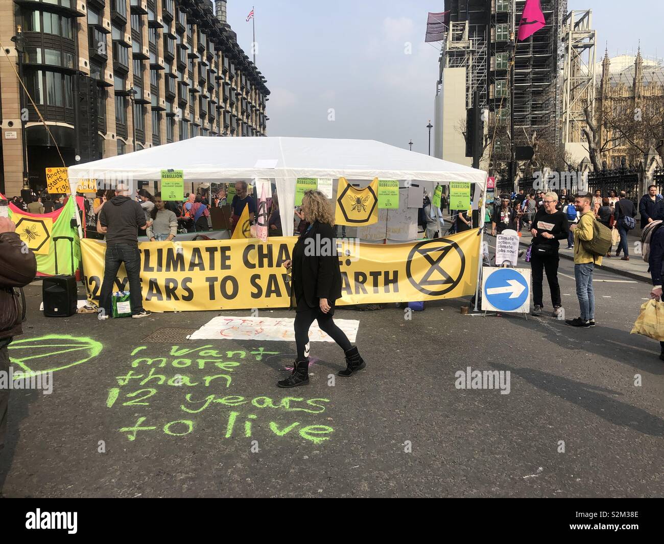 Il cambiamento climatico protesta Londra Aprile 2019 Foto Stock