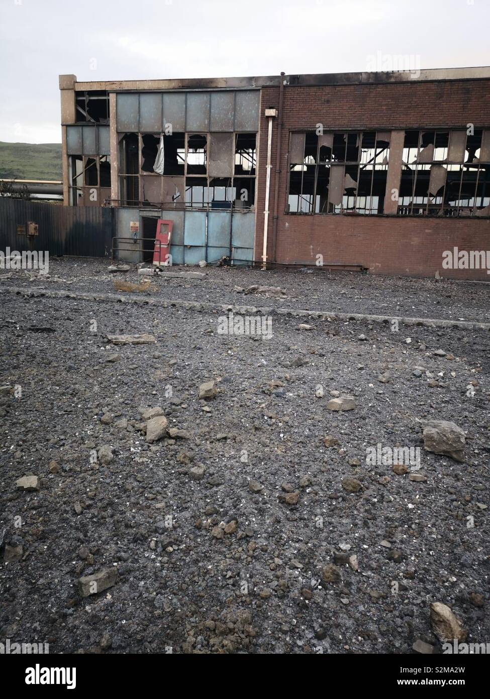 Port Talbot conseguenze dopo l'esplosione Foto Stock