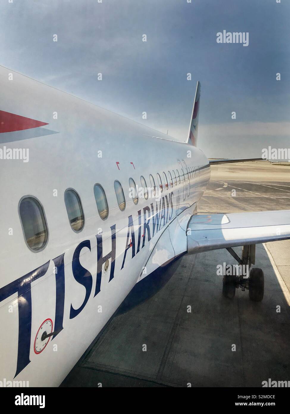 Imbarco a British Airways Airbus piano Foto Stock