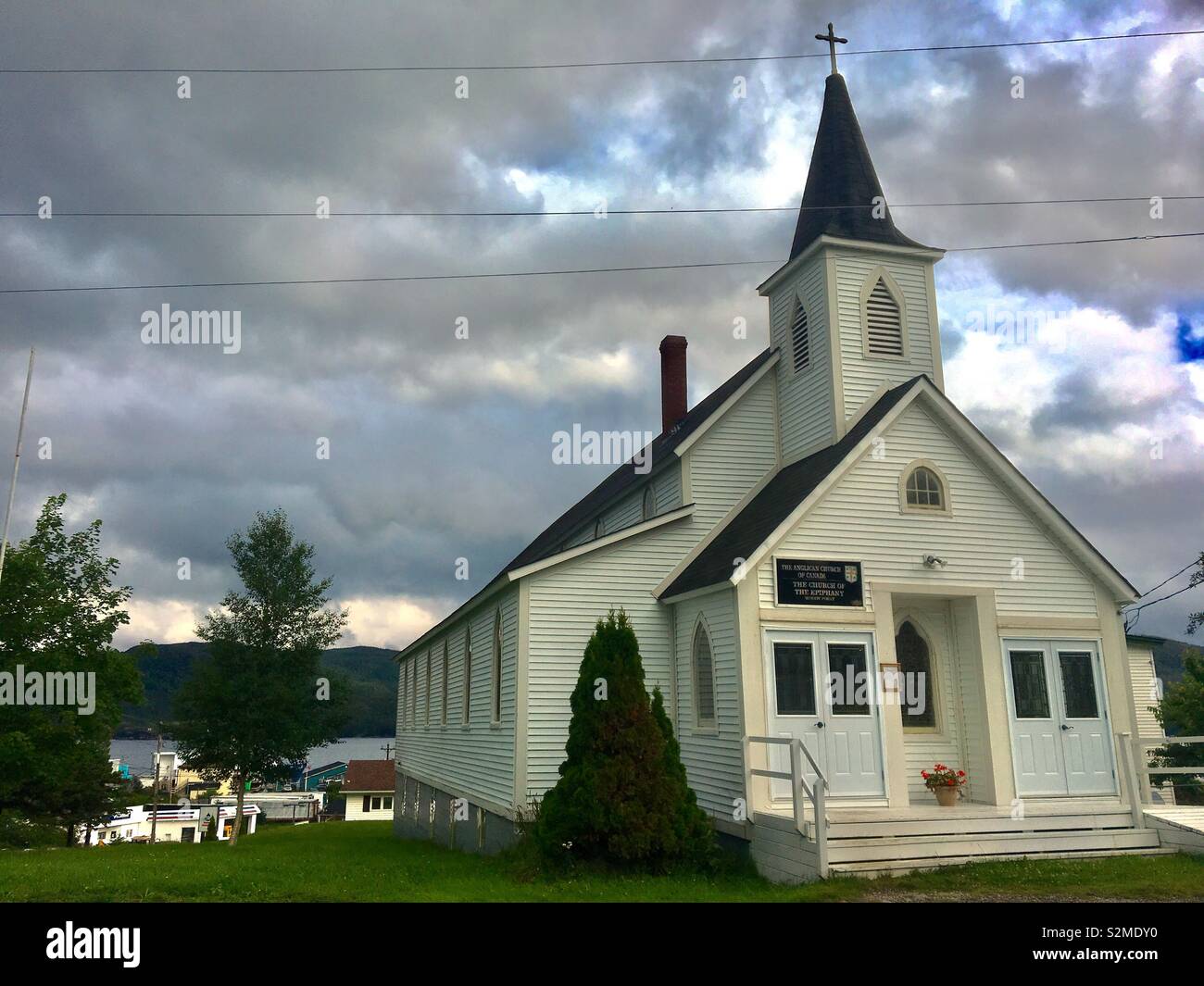 Chiesa in Woody punto Terranova in Canada Foto Stock