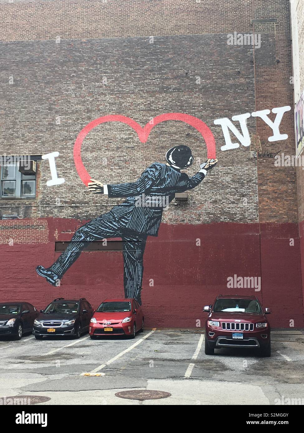 La città di New York street art da Nick Walker a West 17th Street e Sixth Avenue - Immagine stock catturata con smartphone