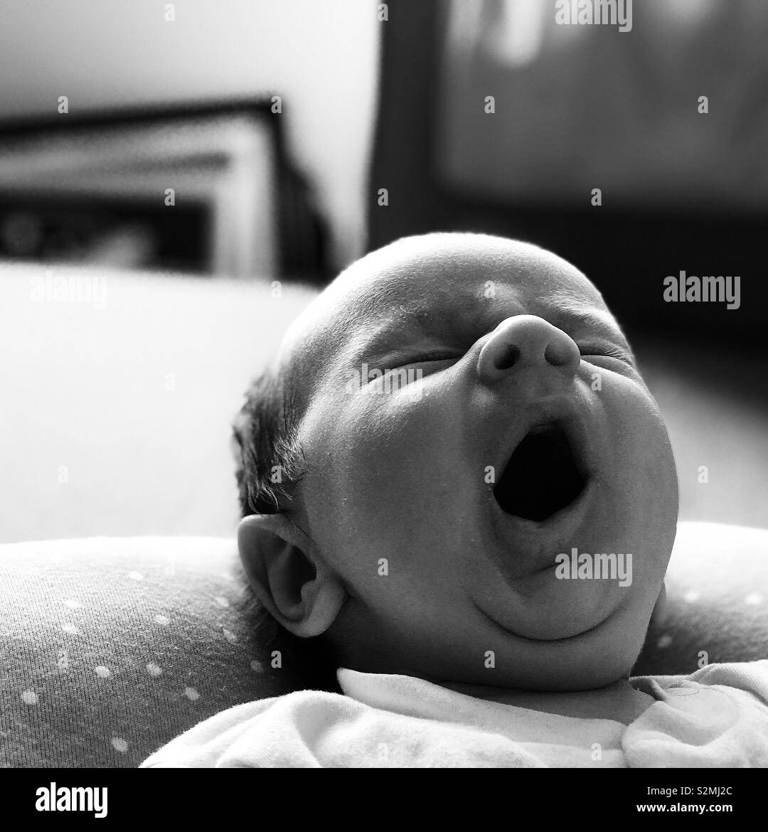 Ragazzo sbadiglio Foto e Immagini Stock in Bianco e Nero - Alamy