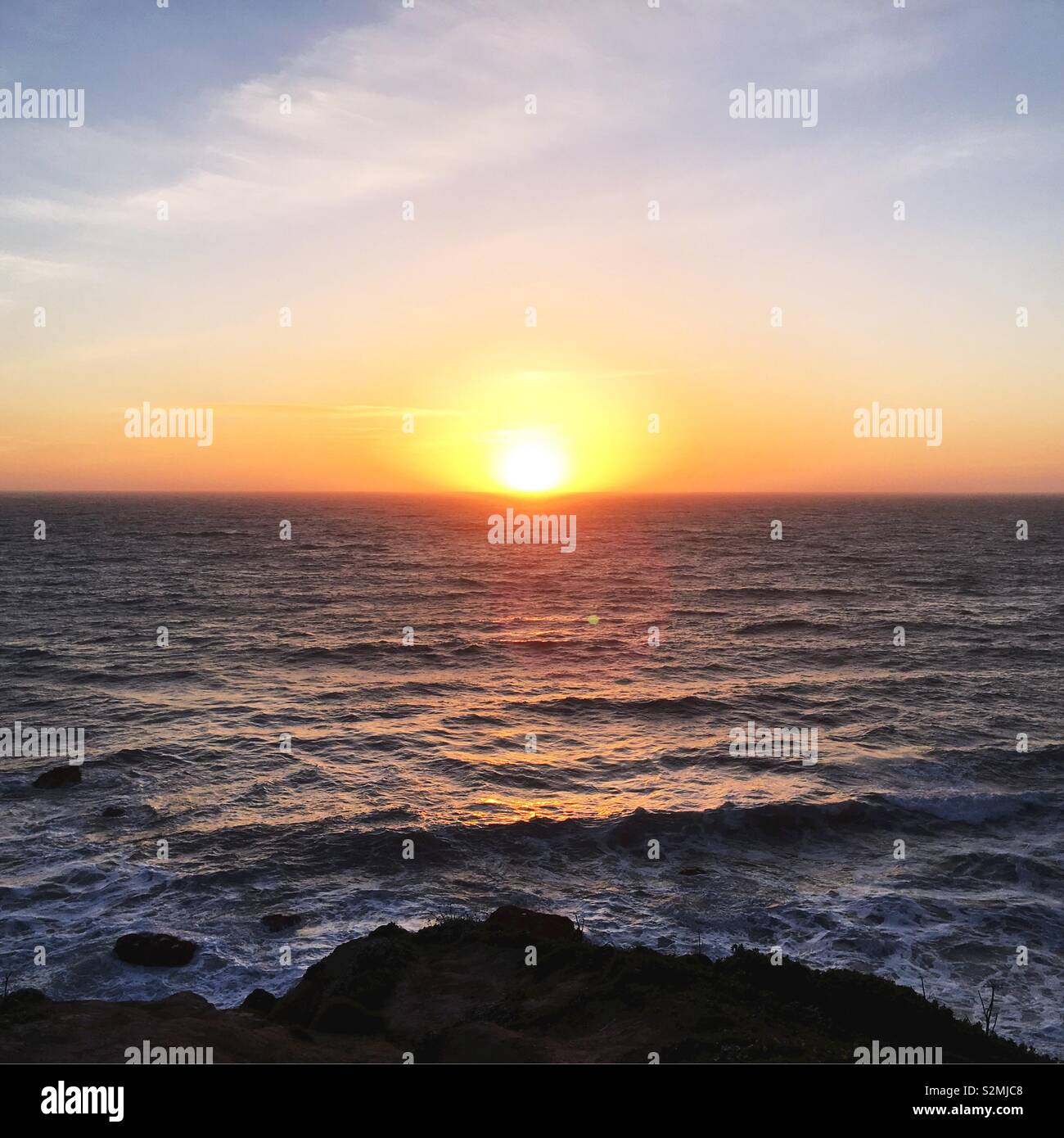 Tramonto sul nord della California Coast. Foto Stock