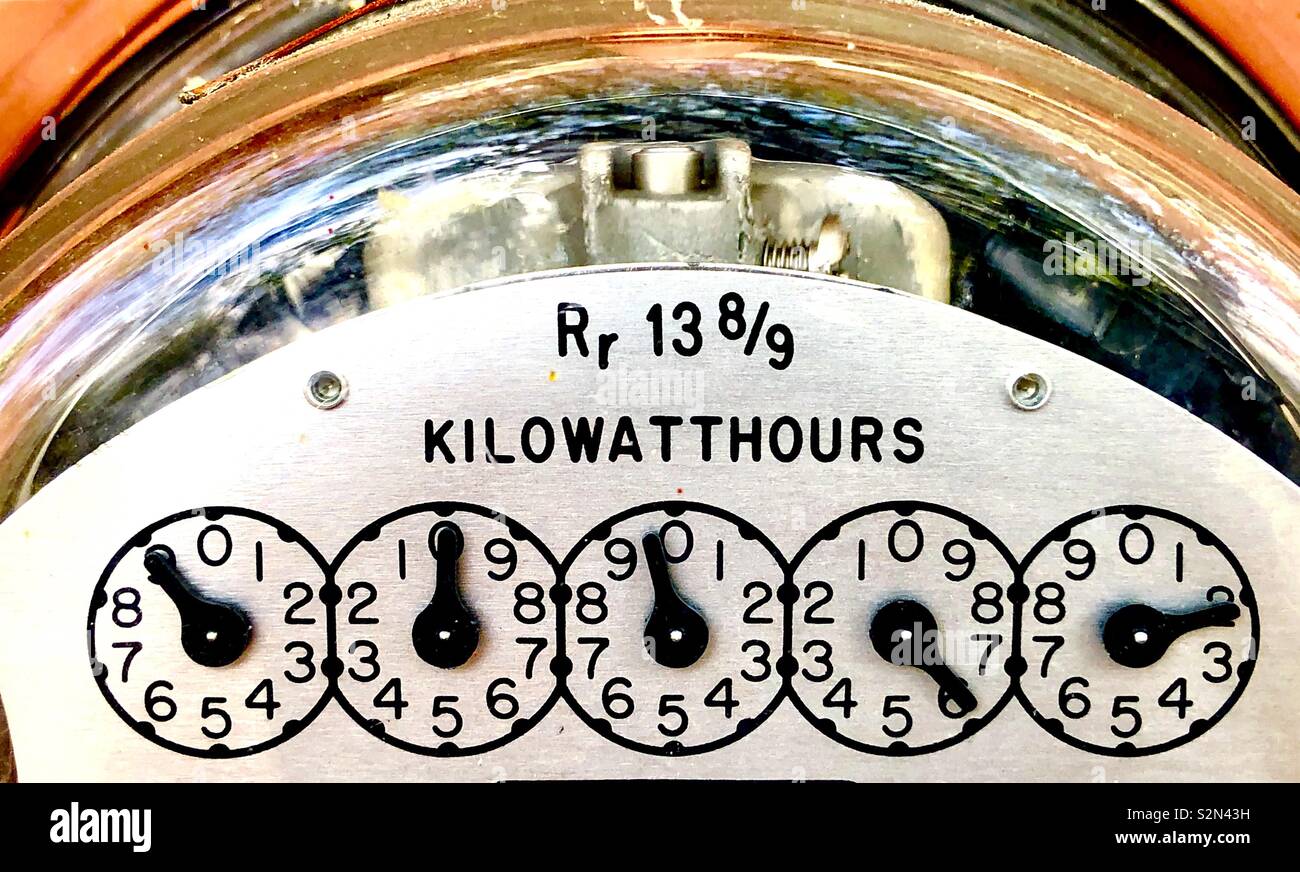 Kilowatt ora contatore di energia elettrica Foto Stock