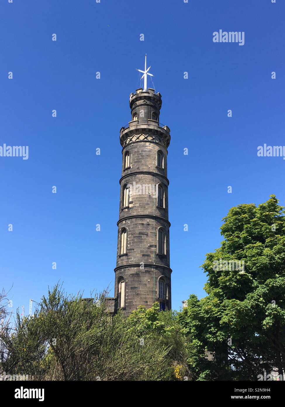 Monumento Nelson, Calton Hill, Edimburgo Foto Stock