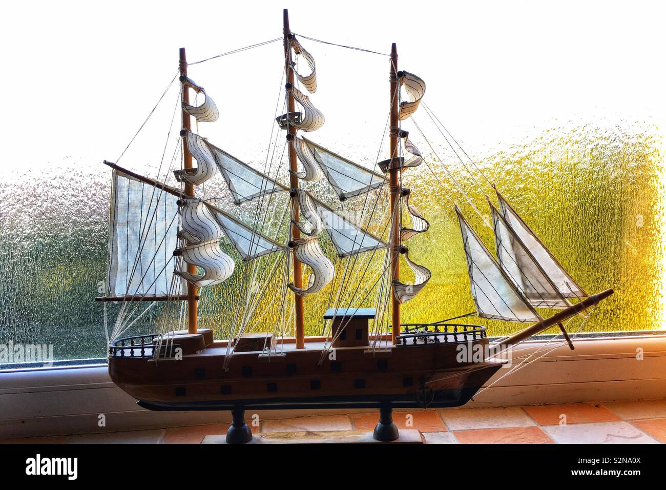 Modello di nave a vela Foto Stock