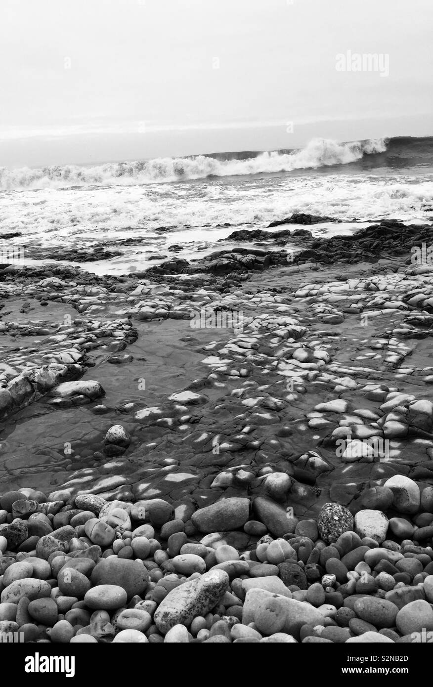 Spiaggia di calcare, Galles Foto Stock