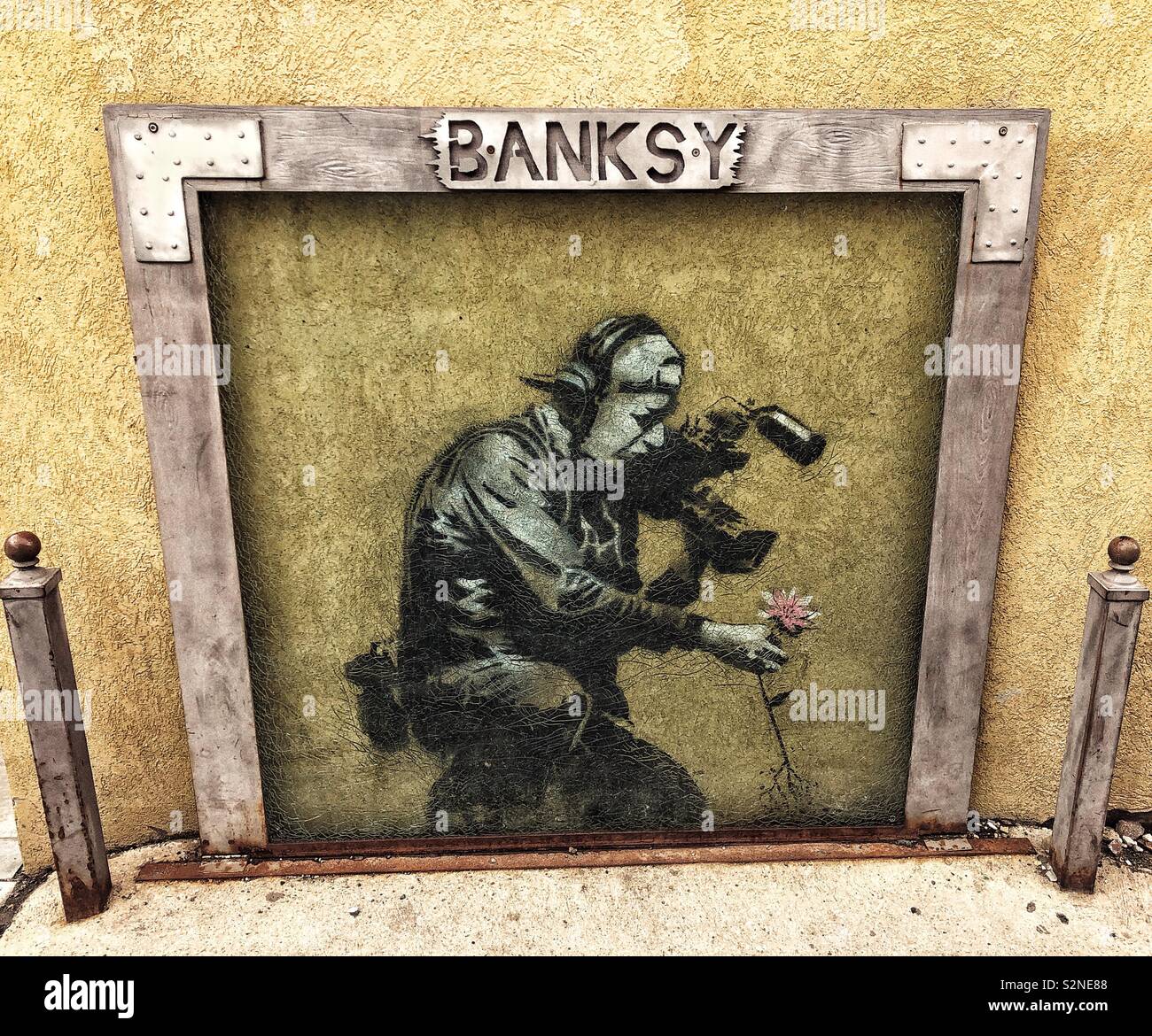 Awesome Banksy street art in Park City Utah. Foto Stock