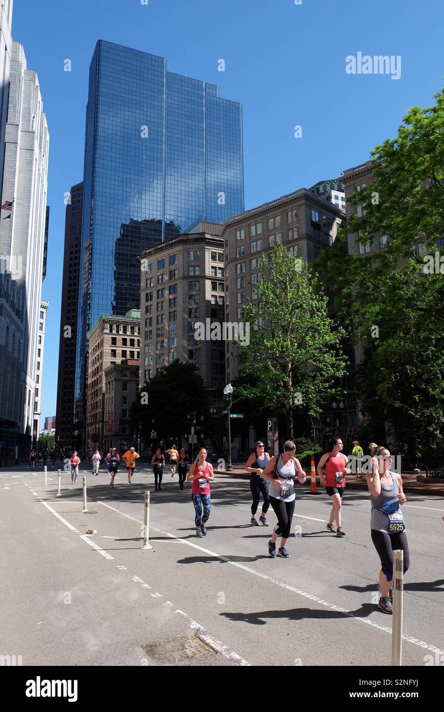 Boston gestito da ricordare Mezza Maratona e a 5 miglio, Boston, Massachusetts, USA. Maggio 26, 2019 Foto Stock