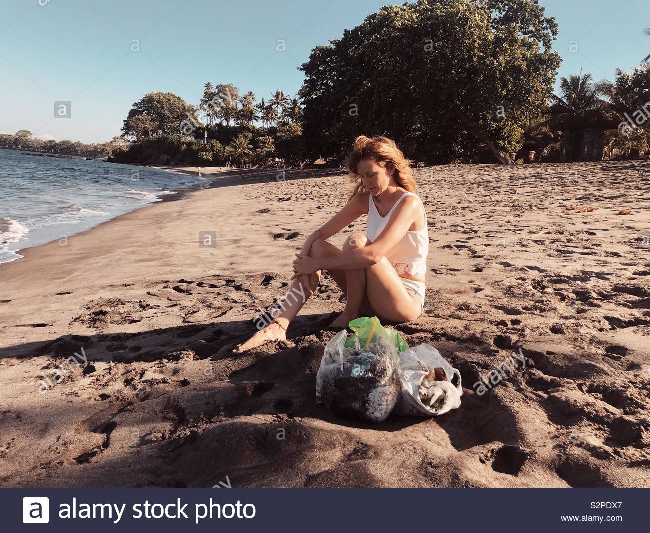 Spiaggia pulita fino Foto Stock