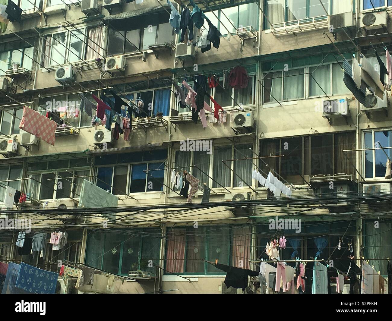Blocco di appartamenti, Shanghai Foto Stock