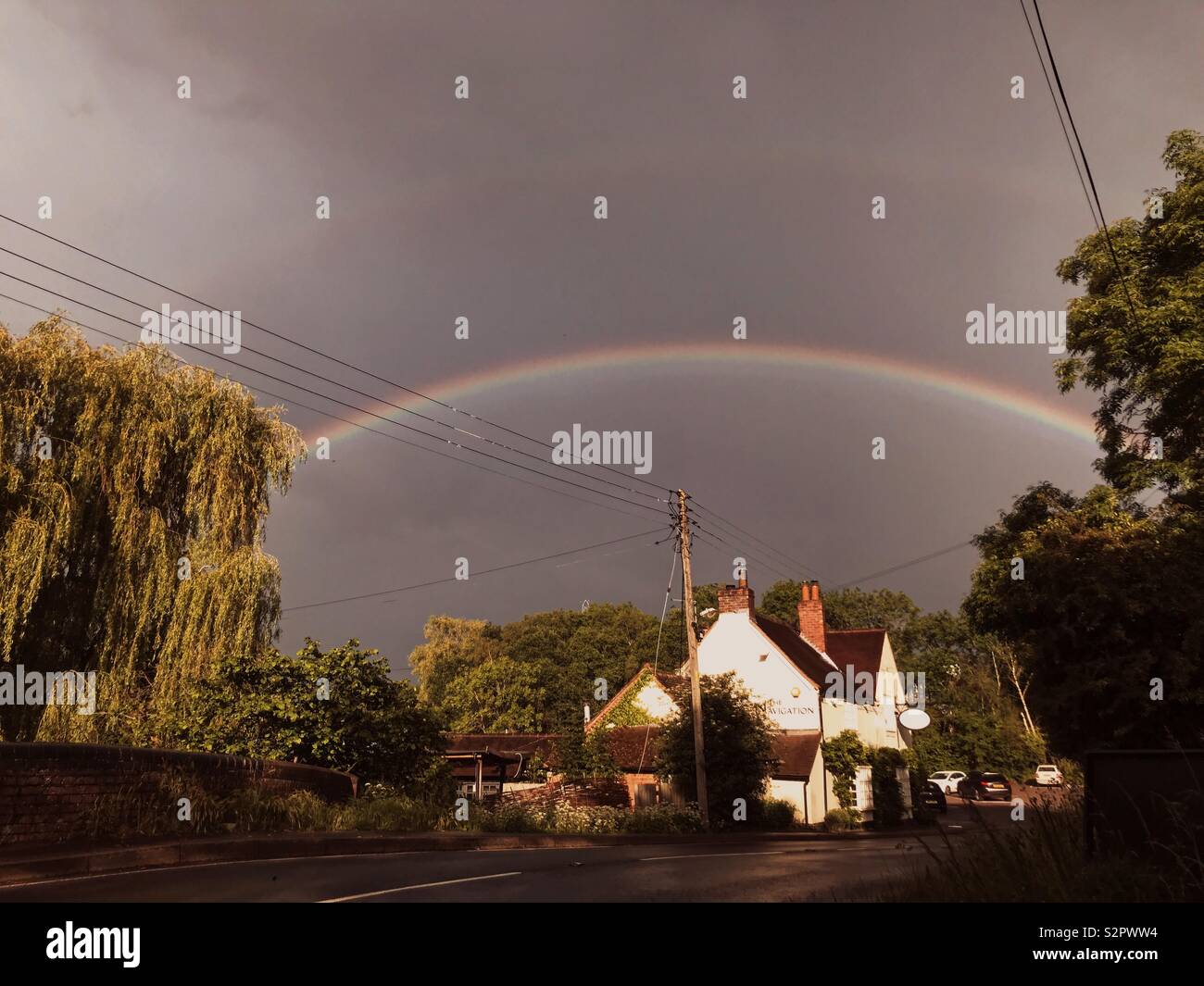 Rainbow tempestoso Foto Stock