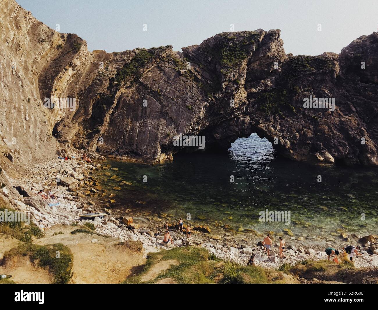 Lulworth cove beach Foto Stock