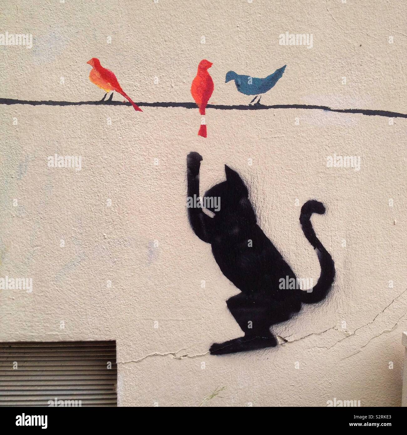 Graffiti su una parete - Immagine stock catturata con smartphone