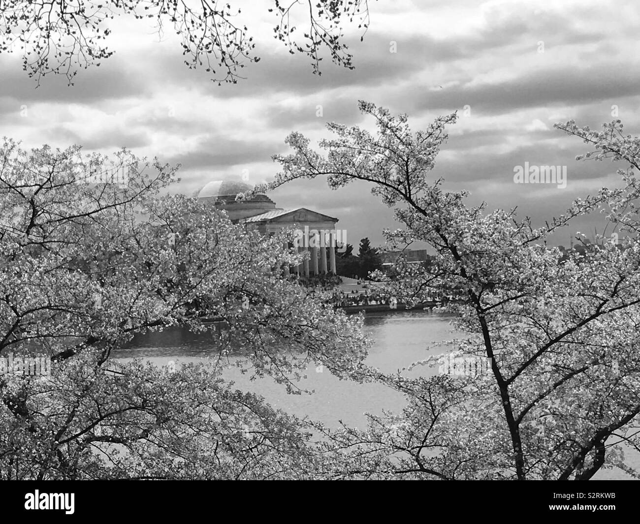 Cielo nuvoloso Jefferson Memorial Foto Stock