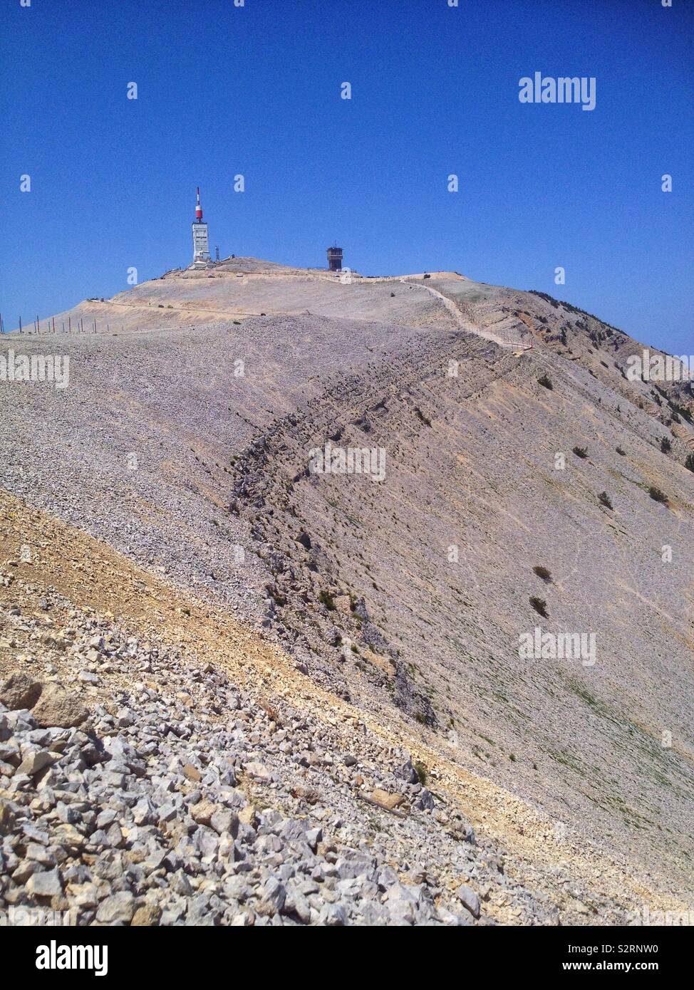 Vetta del Mont Ventoux, Provenza Francia - Immagine stock catturata con smartphone