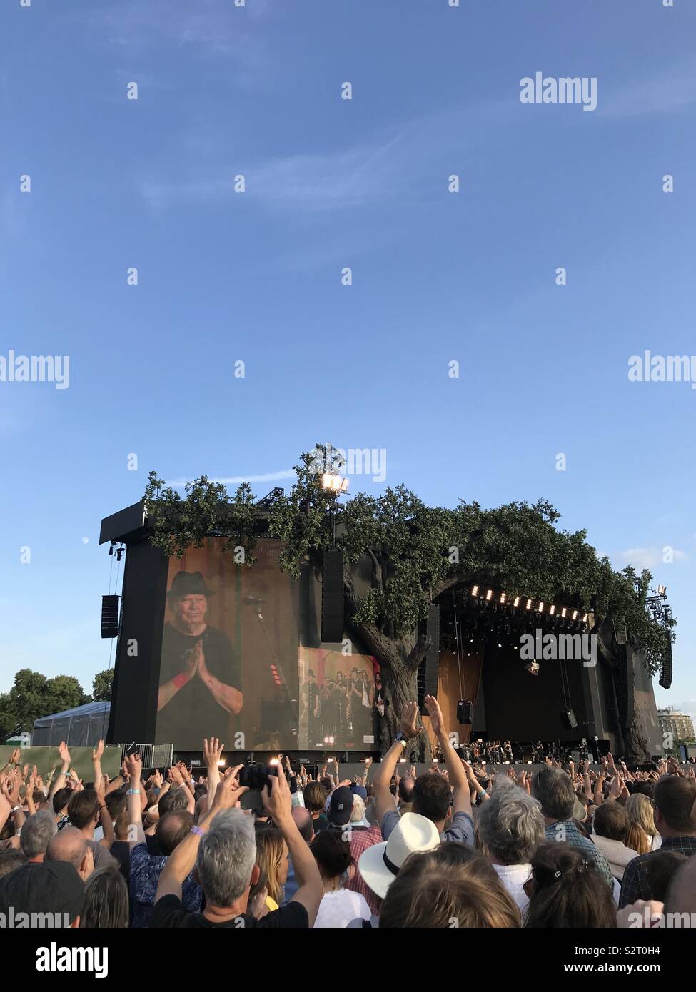 Neil Young a Hyde Park Foto Stock