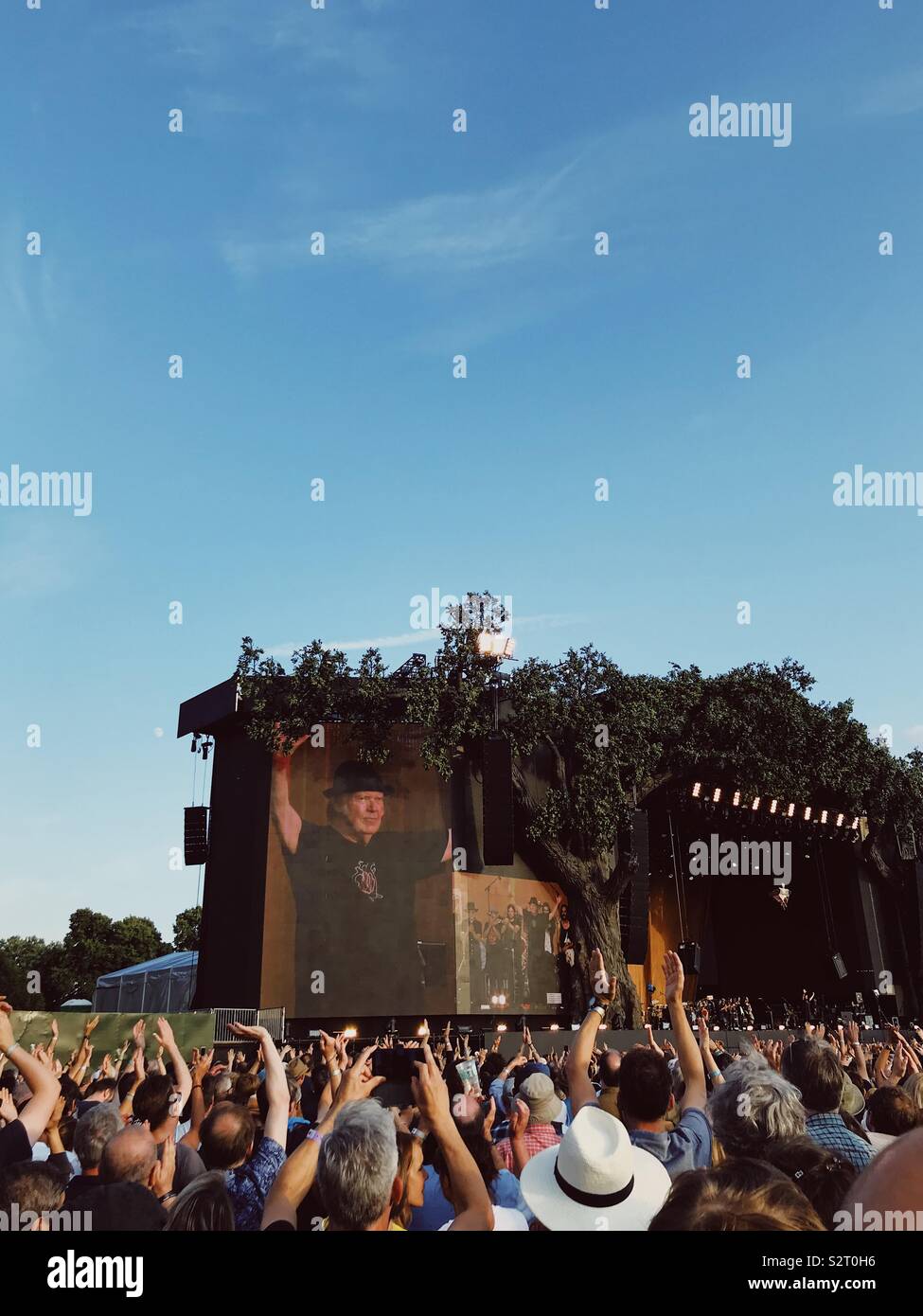 Neil Young a Hyde Park Foto Stock