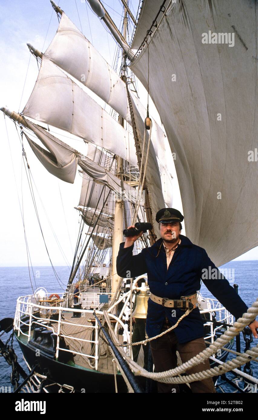 Kruzenstern addestramento alla vela di nave - Immagine stock catturata con smartphone