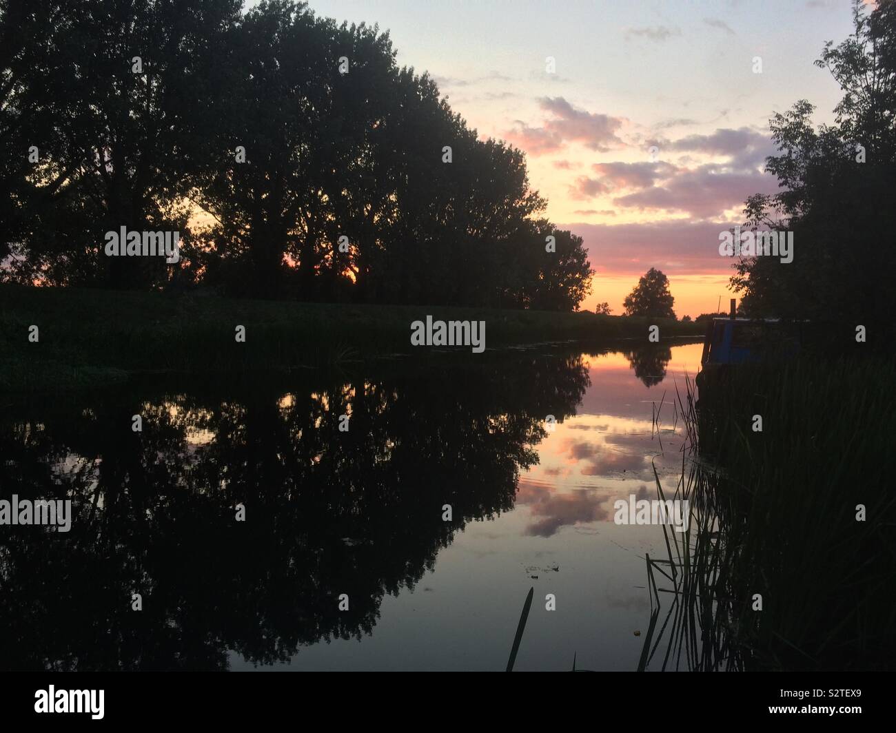 Piccolo fiume Ouse al tramonto Foto Stock