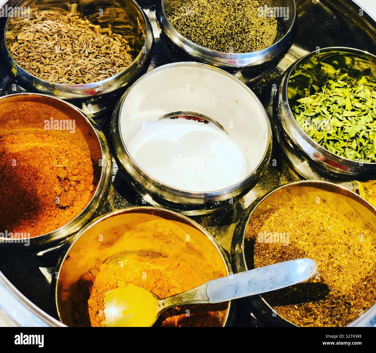 Cucina indiana con un Masala Dhaba. Foto Stock