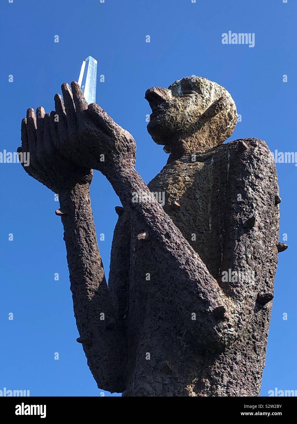 L uomo dal mare la scultura a Bo, Langsoya, Nordland, Norvegia. Foto Stock