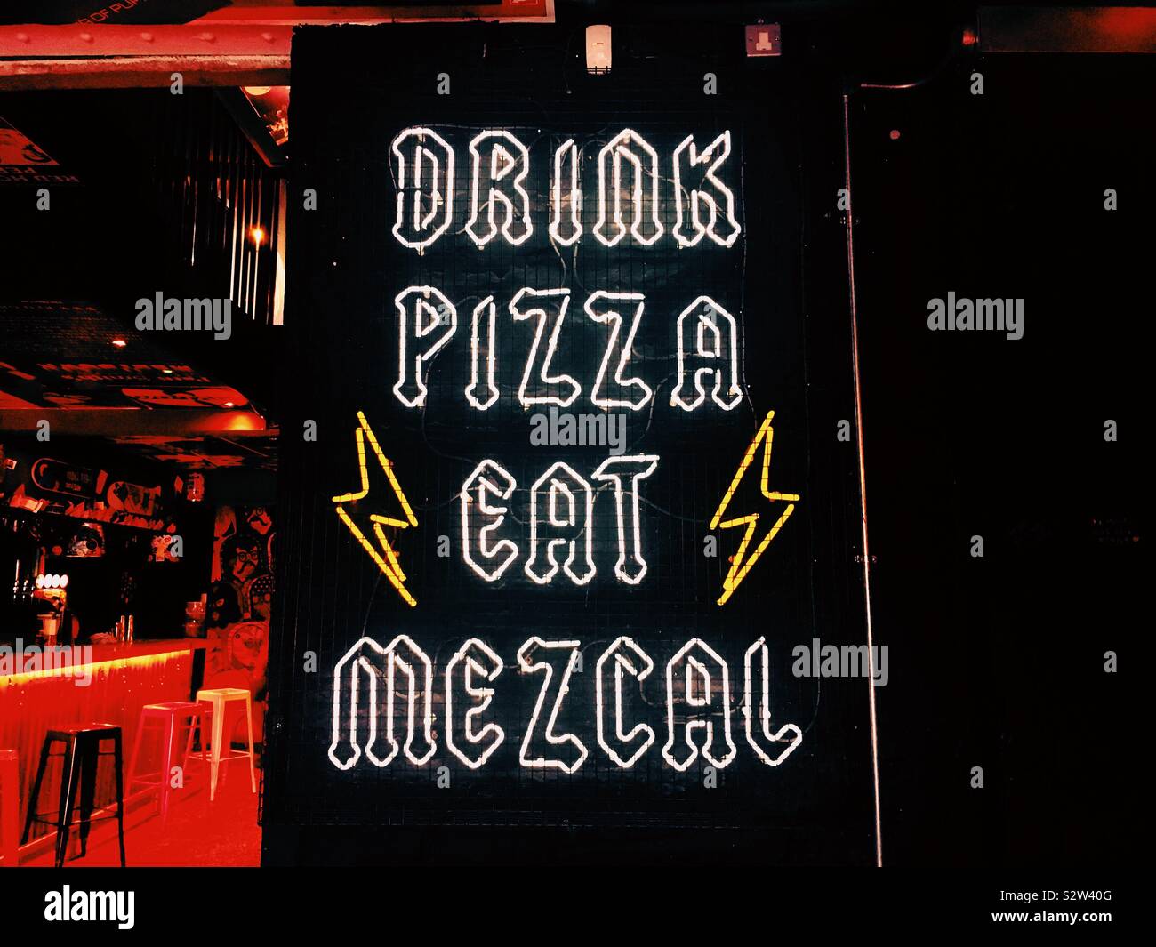 Sign in bar Foto Stock