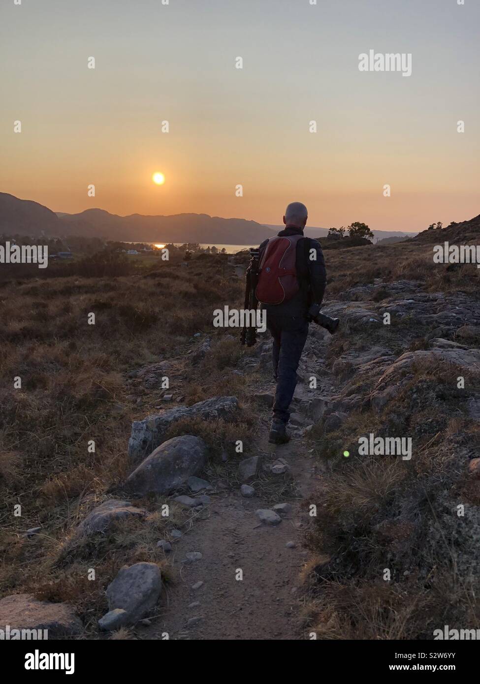 Tramonto scozzese, a Poolewe, Scozia Foto Stock