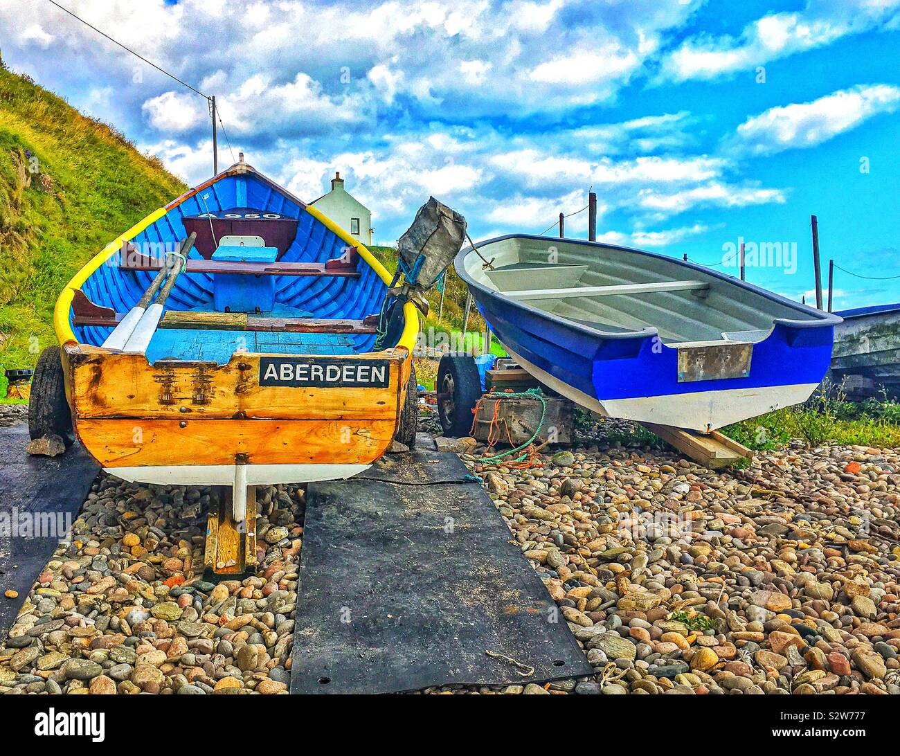 Colorate barche a remi. Foto Stock