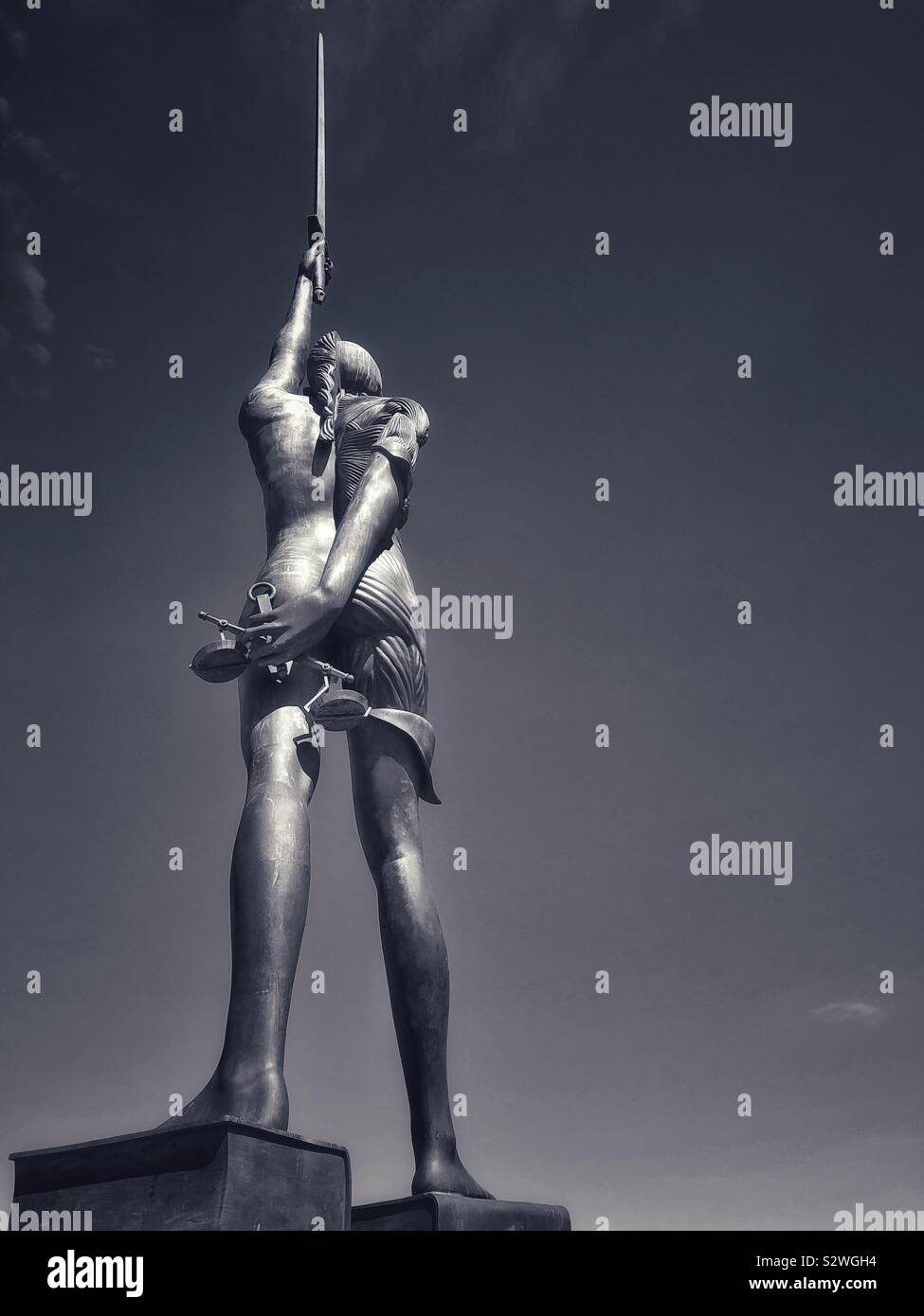 Verity, la scultura di Damien Hirst in Ilfracombe Harbour. Foto Stock