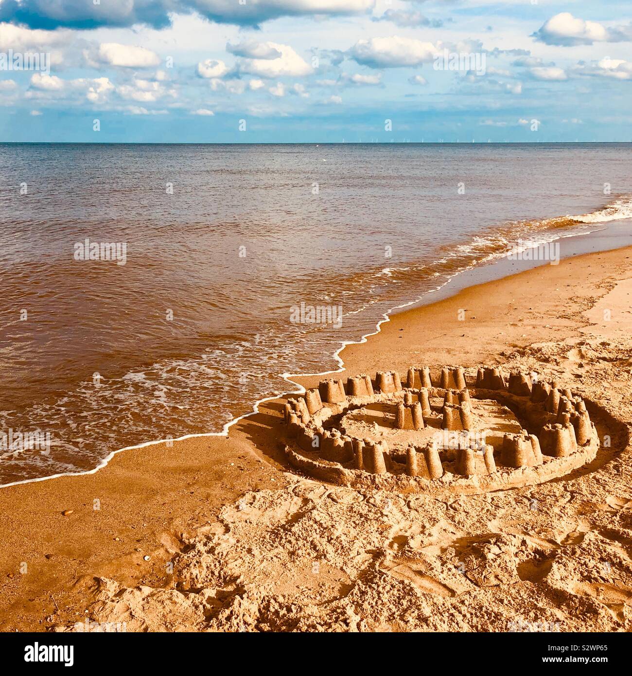 Il Sandcastles On Mablethorpe beach Foto Stock