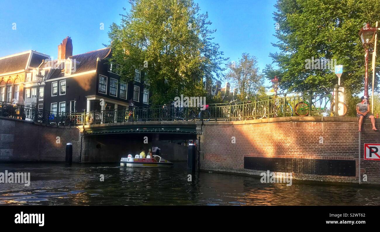 Amsterdam canal cruise Foto Stock