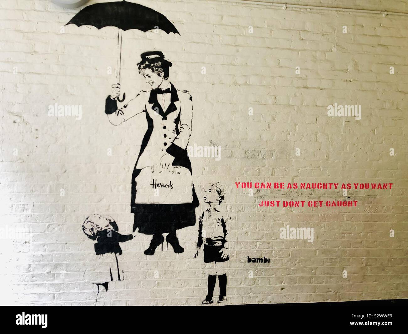 La principessa Diana arte di strada in Londin Foto Stock