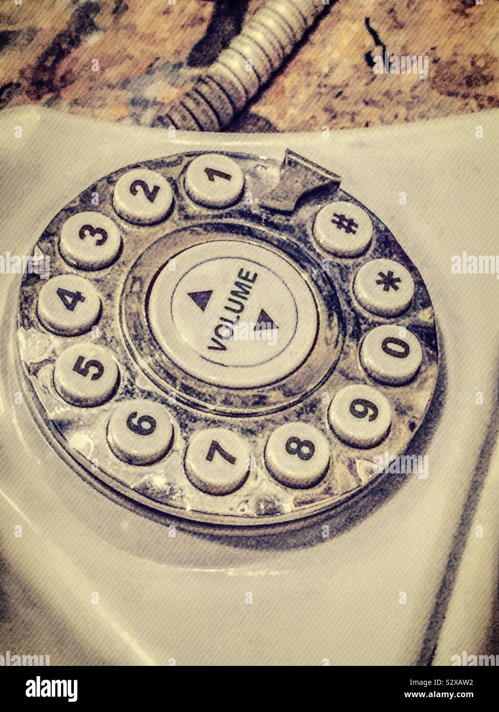 Metà secolo moderno vintage stilizzata manopola telefono, Stati Uniti Foto Stock