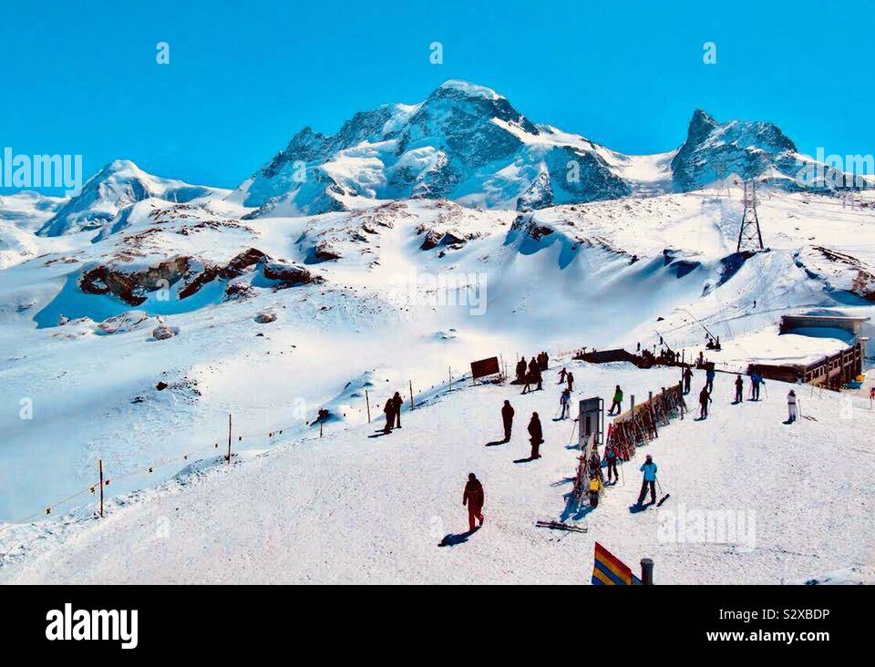 Snowy in Svizzera Foto Stock