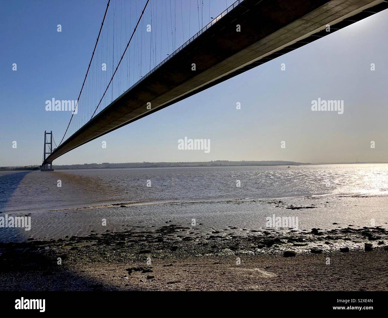 Il Humber Bridge, Hull, East Yorkshire, Regno Unito Foto Stock