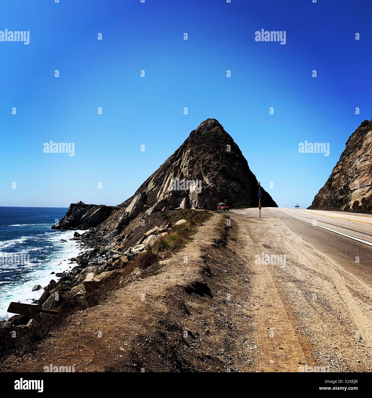 Autostrada uno, Point Mugu State Park, Santa Monica Mountains National Recreation Area, California, Stati Uniti Foto Stock