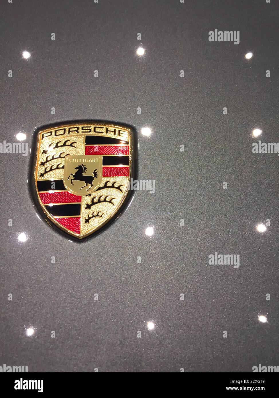 Porsche auto badge Foto Stock