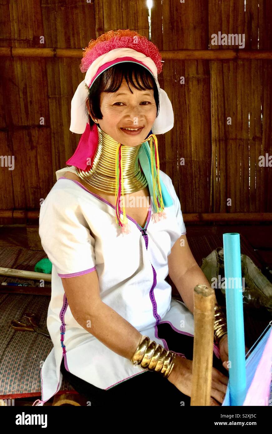 Una donna da Karen Hill tribù della Thailandia. Foto Stock