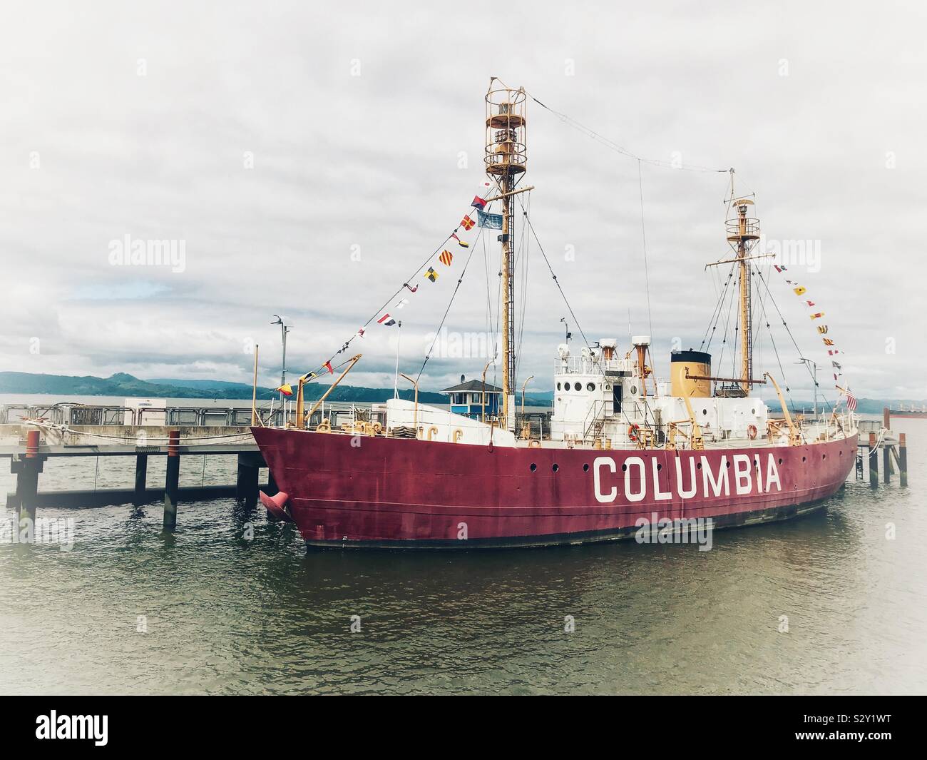 La Lightship, Columbia, nutrite in Astoria, o Foto Stock