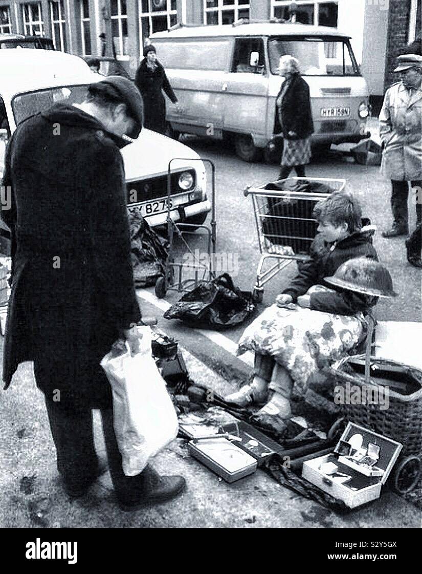 East street il mercato delle pulci negli anni ottanta. Foto Stock