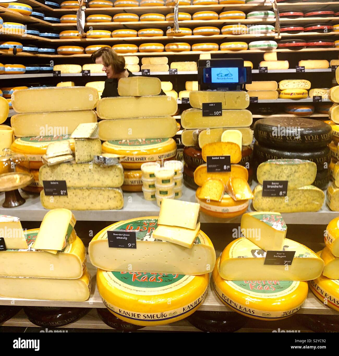 Un formaggio Olandese shop all'Aia. Foto Stock