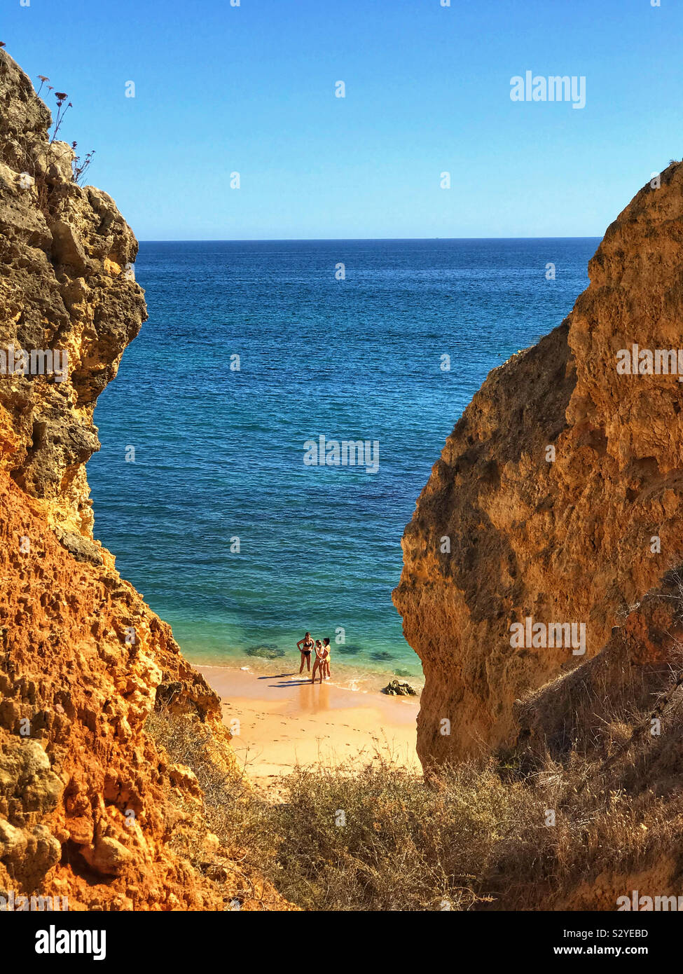 La spiaggia di Praia Śao Rafael, Algarve, PORTOGALLO Foto Stock