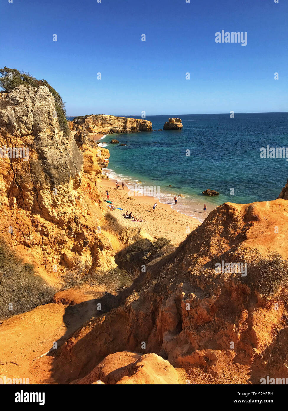 La spiaggia di Praia Śao Rafael, Algarve, PORTOGALLO Foto Stock