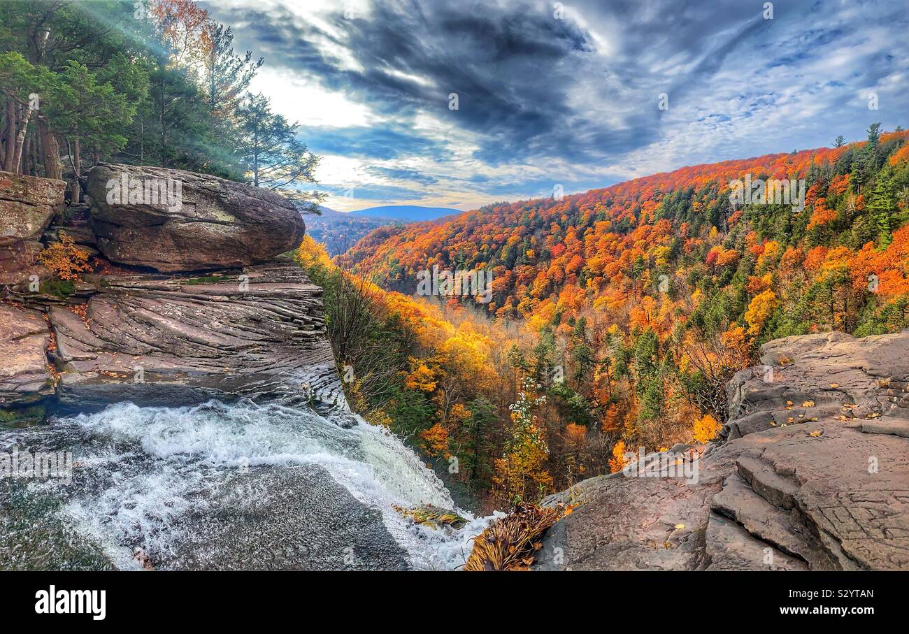 Kaaterskill Falls nelle Catskills Mountains di New York Foto Stock