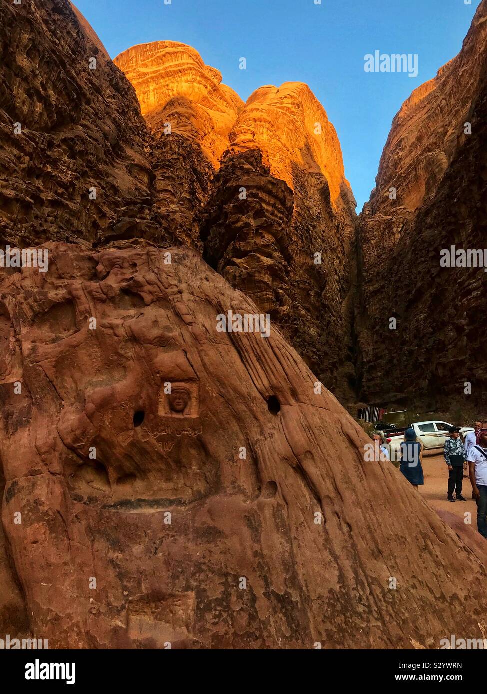 Wadi Rum deserto giordano Foto Stock
