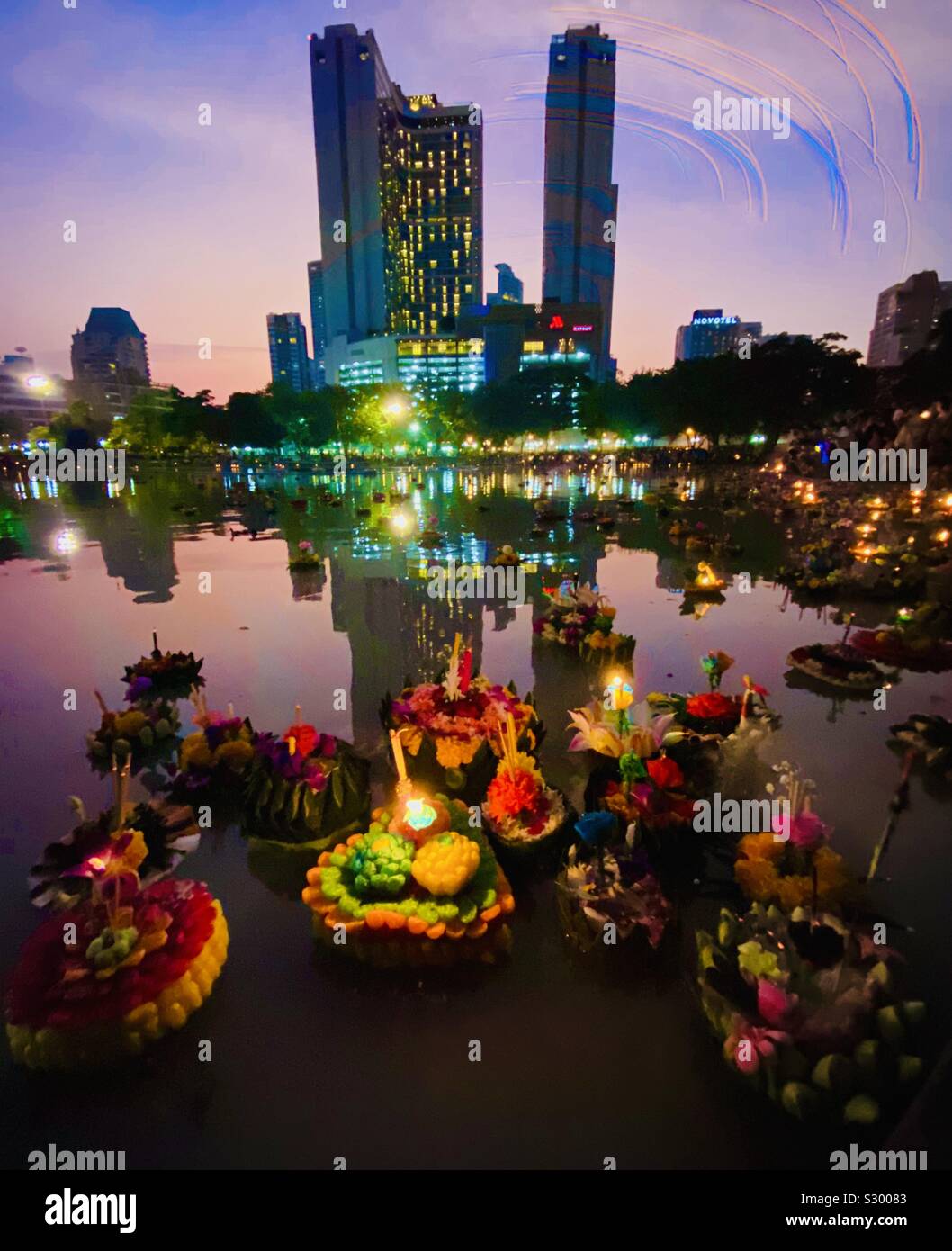 Thailandia floating flower giorno del Festival Foto Stock